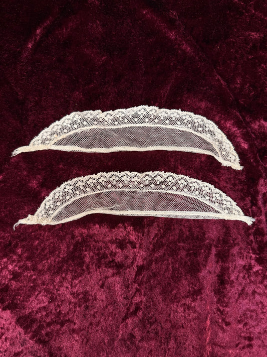Vintage Lace Collar Trim Set – Delicate Mesh Scalloped Insert Panels