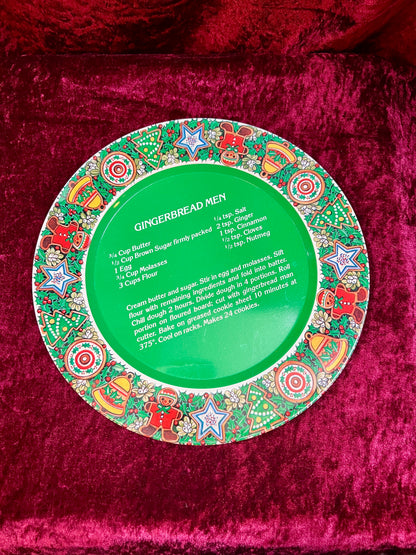 Vintage Christmas - Holiday Recipe Metal Cookie Trays - Gingerbread Men - House of Lloyd