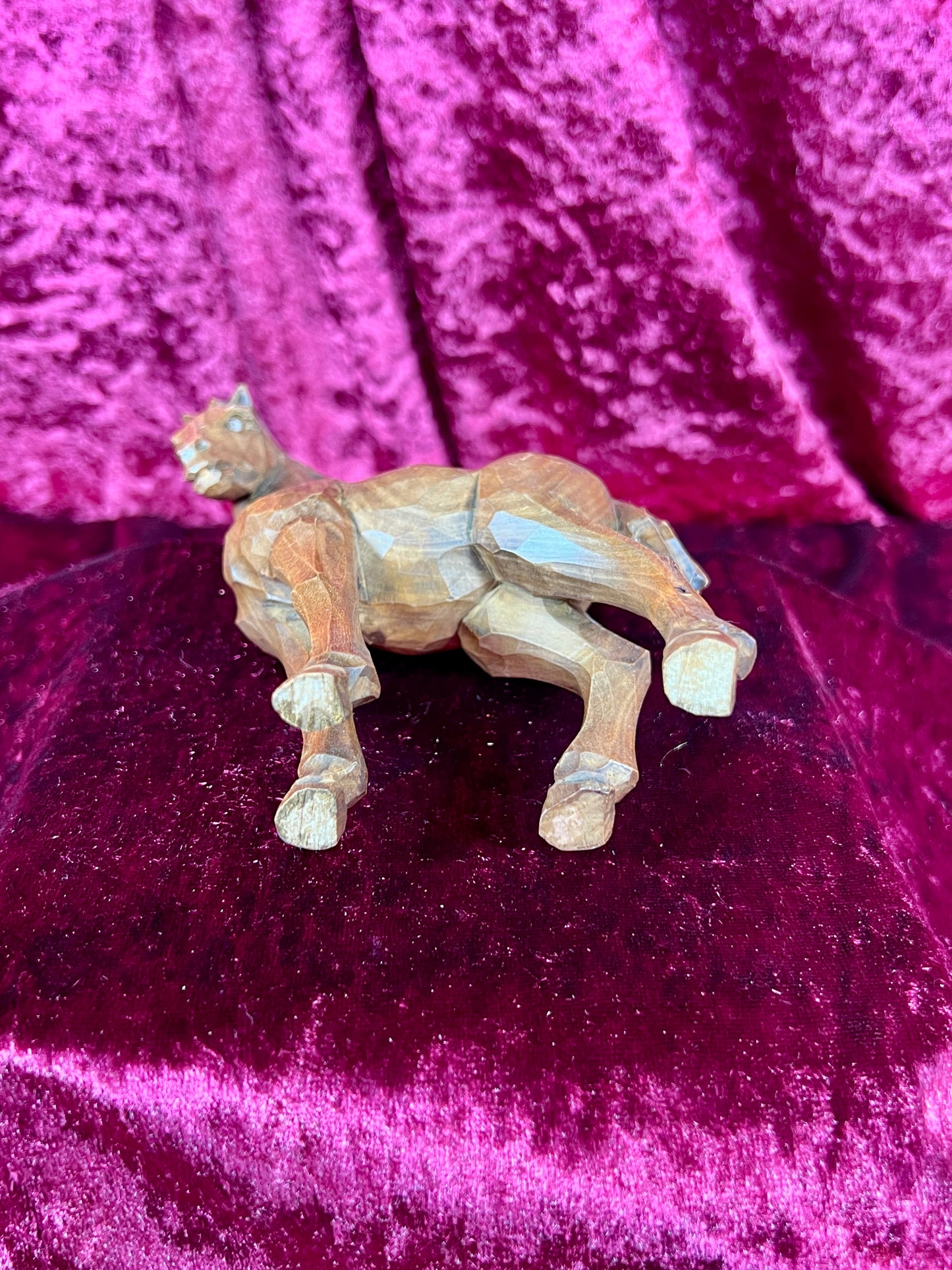 Vintage Figurine - Wood Carved Stallion - 5"