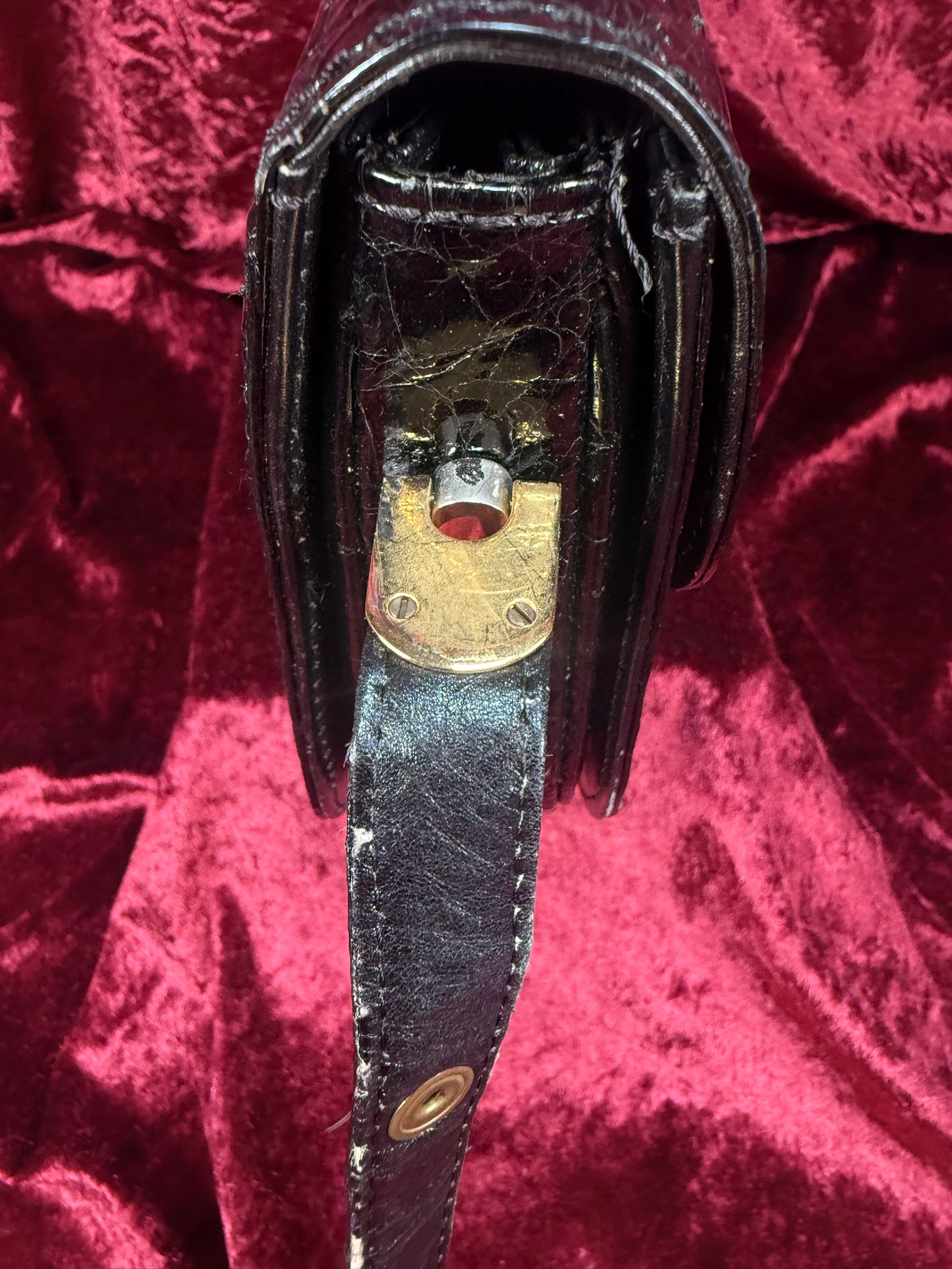 Vintage Genuine Crocodile Skin Purse - Black Crossbody Shoulder Bag