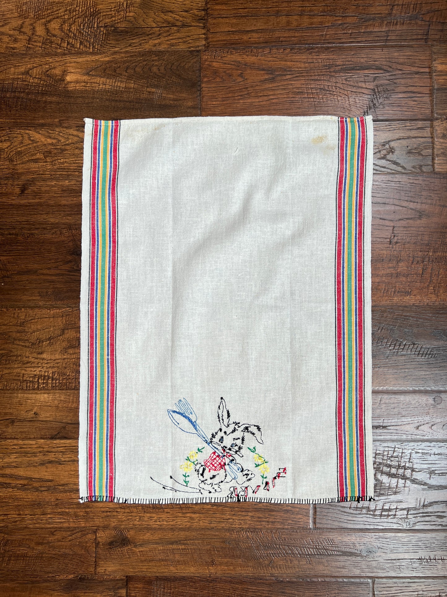 Vintage Linens - Embroidered Napkin Set - China, Silver, and Glasses