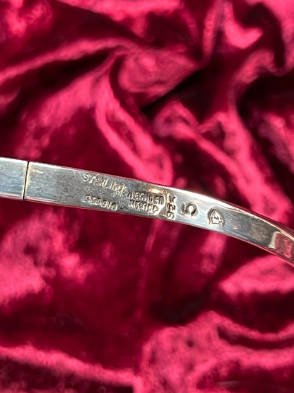 Vintage Jewelry - Modernist Collar Necklace - Sterling Silver - Sodalite Pendant - Taxco - Mexico