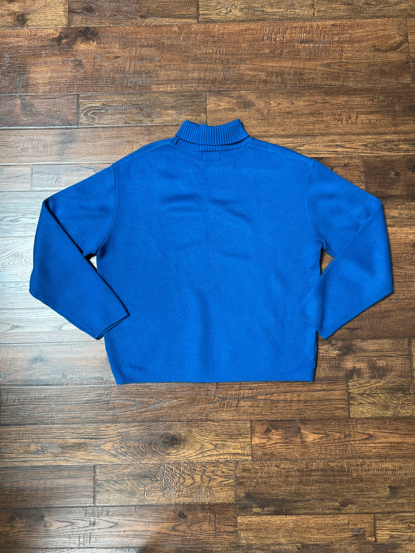 Vintage Clothing - Turtleneck Knit Sweater - Cobalt Blue - Puritan Double Knit - Large