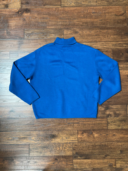 Vintage Clothing - Turtleneck Knit Sweater - Cobalt Blue - Puritan Double Knit - Large