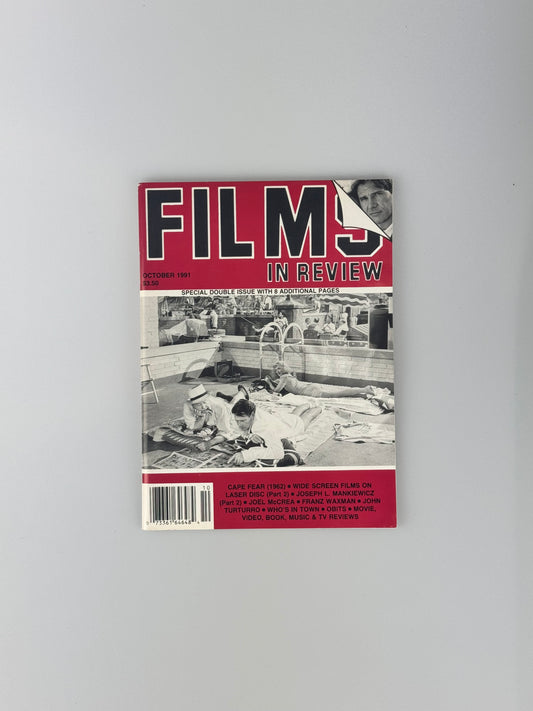 Films In Review Magazine - October 1991 - Cape Fear, Joseph L. Mankiewicz, Franz Waxman