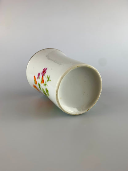 Vintage Ceramic Gold Rim Cup - Sweet Orange Florals