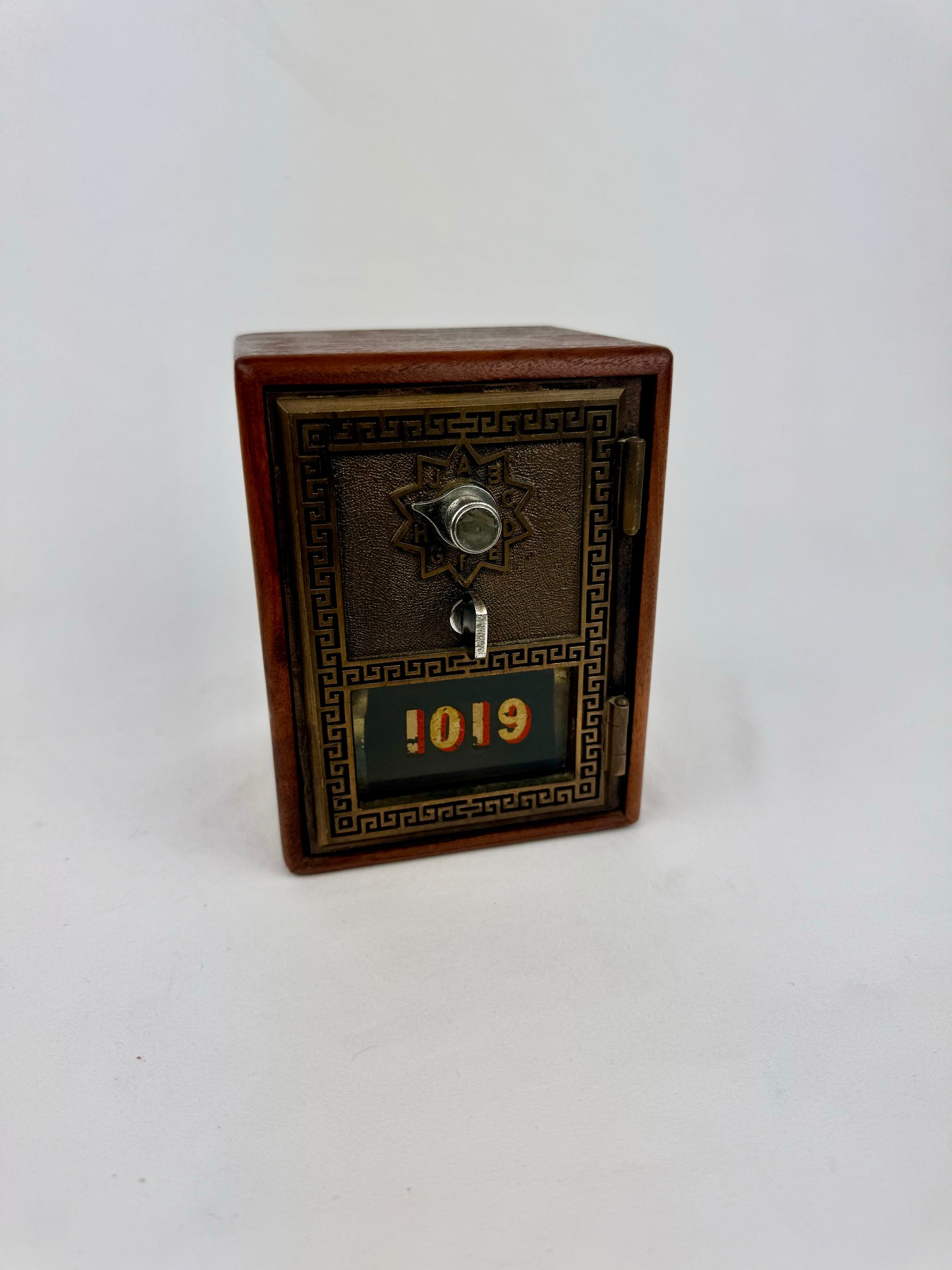 Vintage 1960s Post Office Box Door Coin Bank - #1019