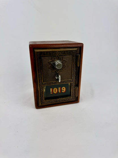 Vintage 1960s Post Office Box Door Coin Bank - #1019