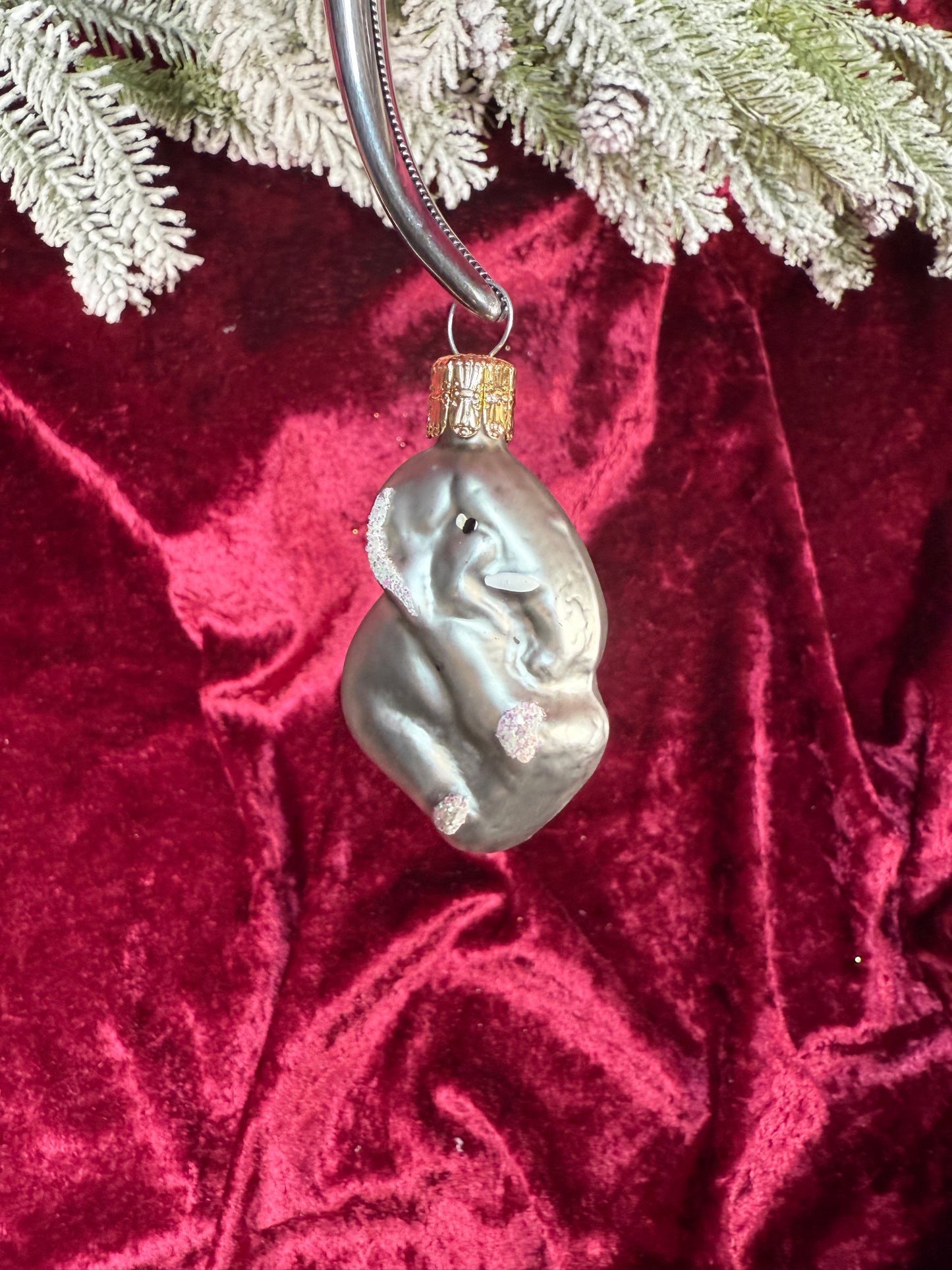 Vintage Christmas - Handblown Glass Ornament - Elephant - Czech Republic