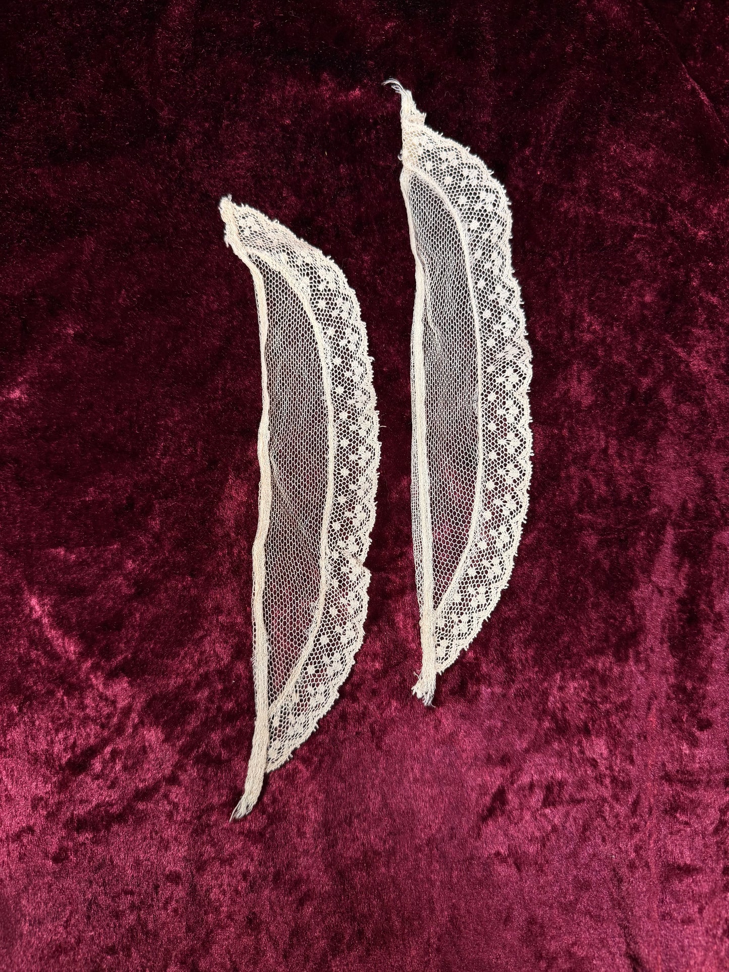 Vintage Lace Collar Trim Set – Delicate Mesh Scalloped Insert Panels