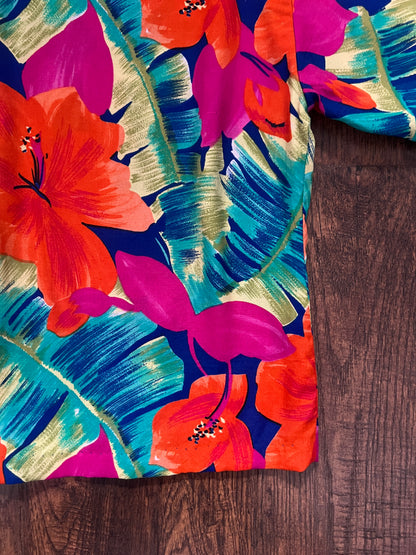 Vintage Norton McNaughton Tropical Two Piece Set - Bright Hawaiian Florals - Medium