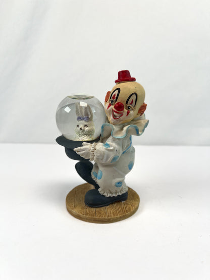 Vintage Clown Art - Snow Globe - Bunny In A Hat