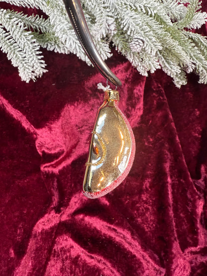 Vintage Christmas - Handblown Glass Ornament - Apple Slice - Czech Republic