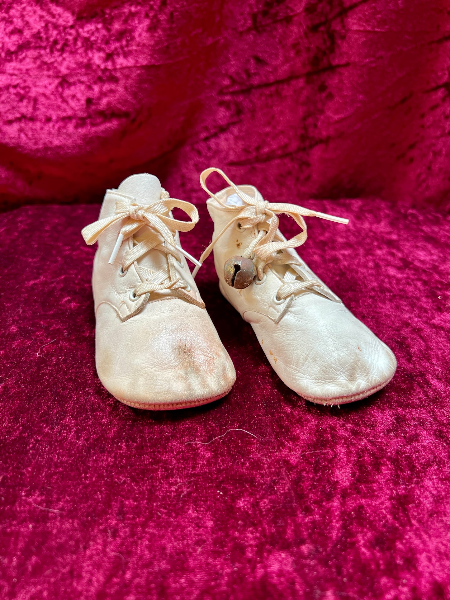 Vintage Haunted "Mrs. Day's Ideal" Baby Shoes - White - Made in USA