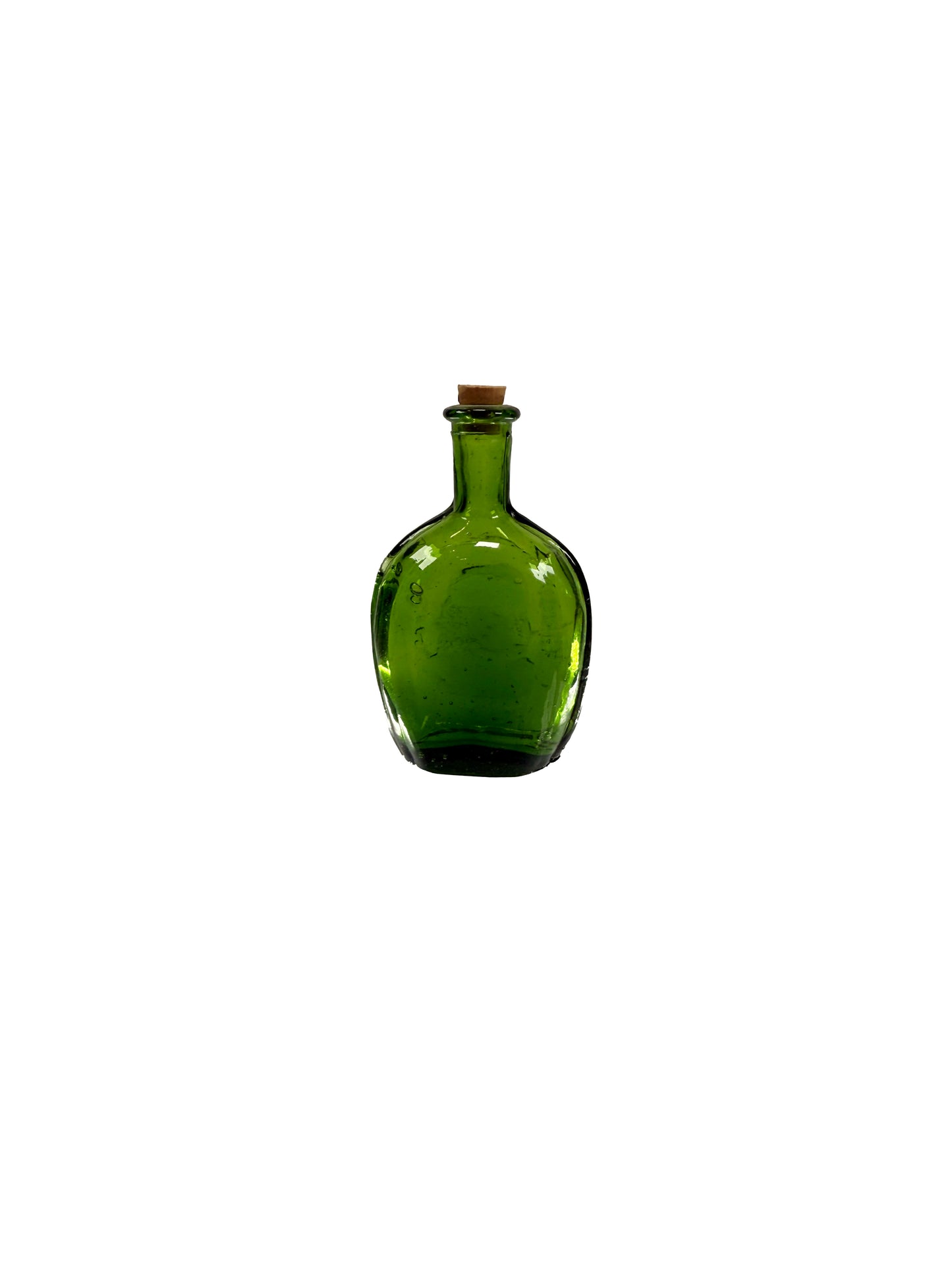 Vintage Miniature Glass Bottle - Benjamin Franklin - Green Wheaton Bitters Glass