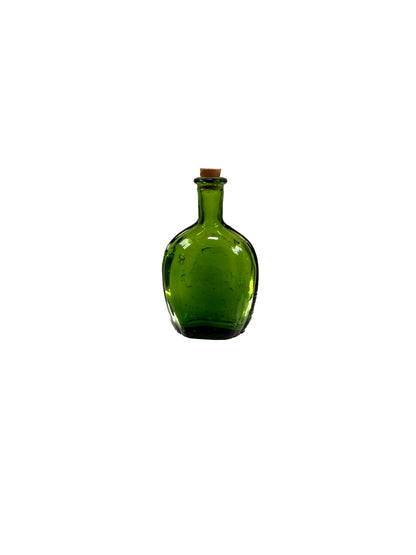 Vintage Miniature Glass Bottle - Benjamin Franklin - Green Wheaton Bitters Glass