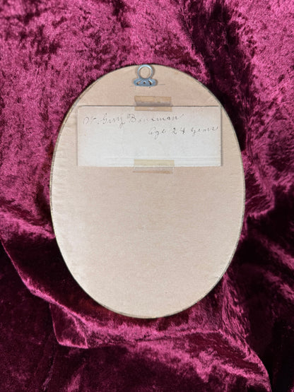 Antique Gilt Oval Portrait Frame – Black and White Haunted Photograph of A Gentleman