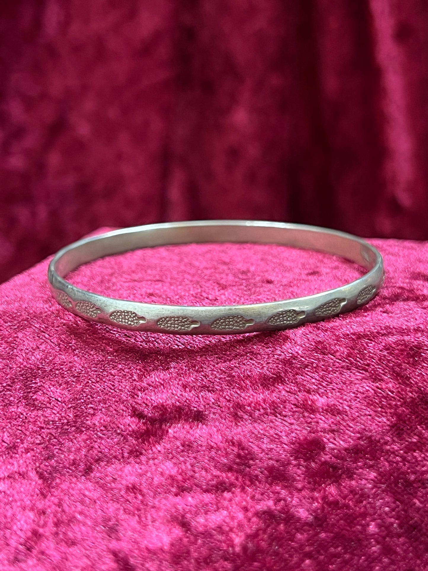 Vintage Jewelry - Bangle Bracelet - 925 Sterling Silver - Stamped Corn - Taxco
