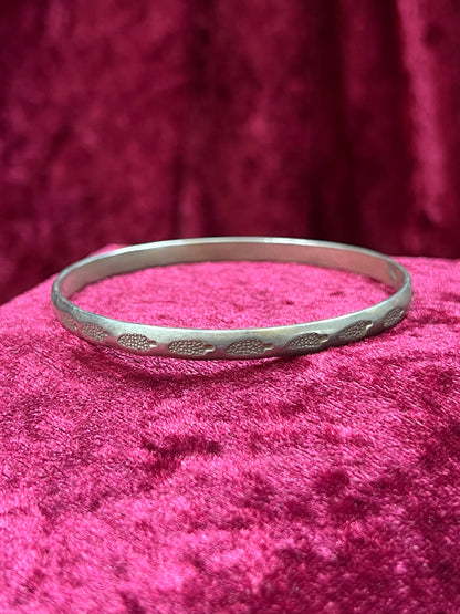 Vintage Jewelry - Bangle Bracelet - 925 Sterling Silver - Stamped Corn - Taxco