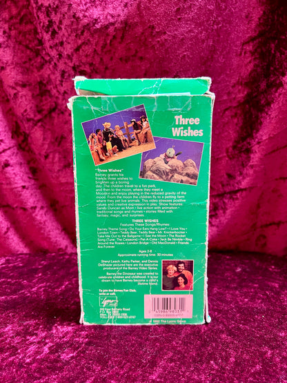 VHS - Barney Sing Along - Three Wishes - 1992