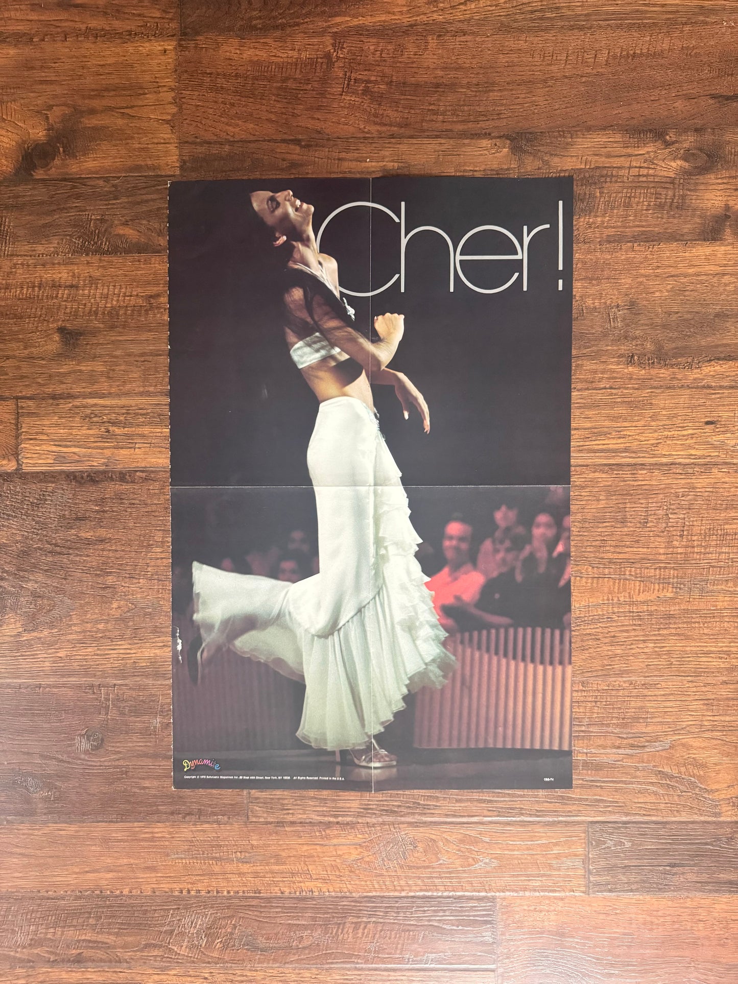 Vintage Dynamite Magazine Insert Poster - 1970s - Cher! Stage Shot