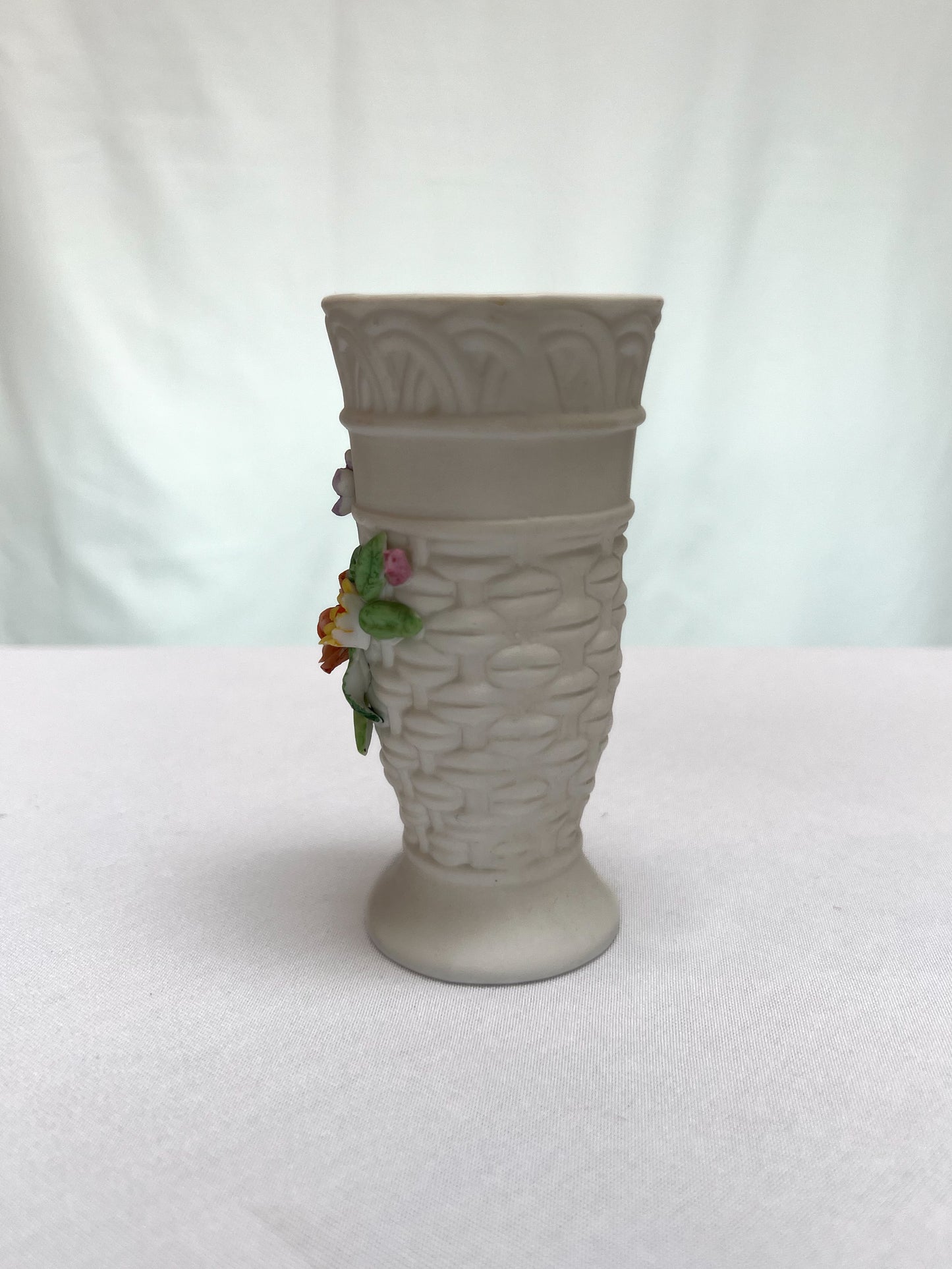 Vintage Bud Vase - Capodimonte Style 3D Flowers - Lefton China