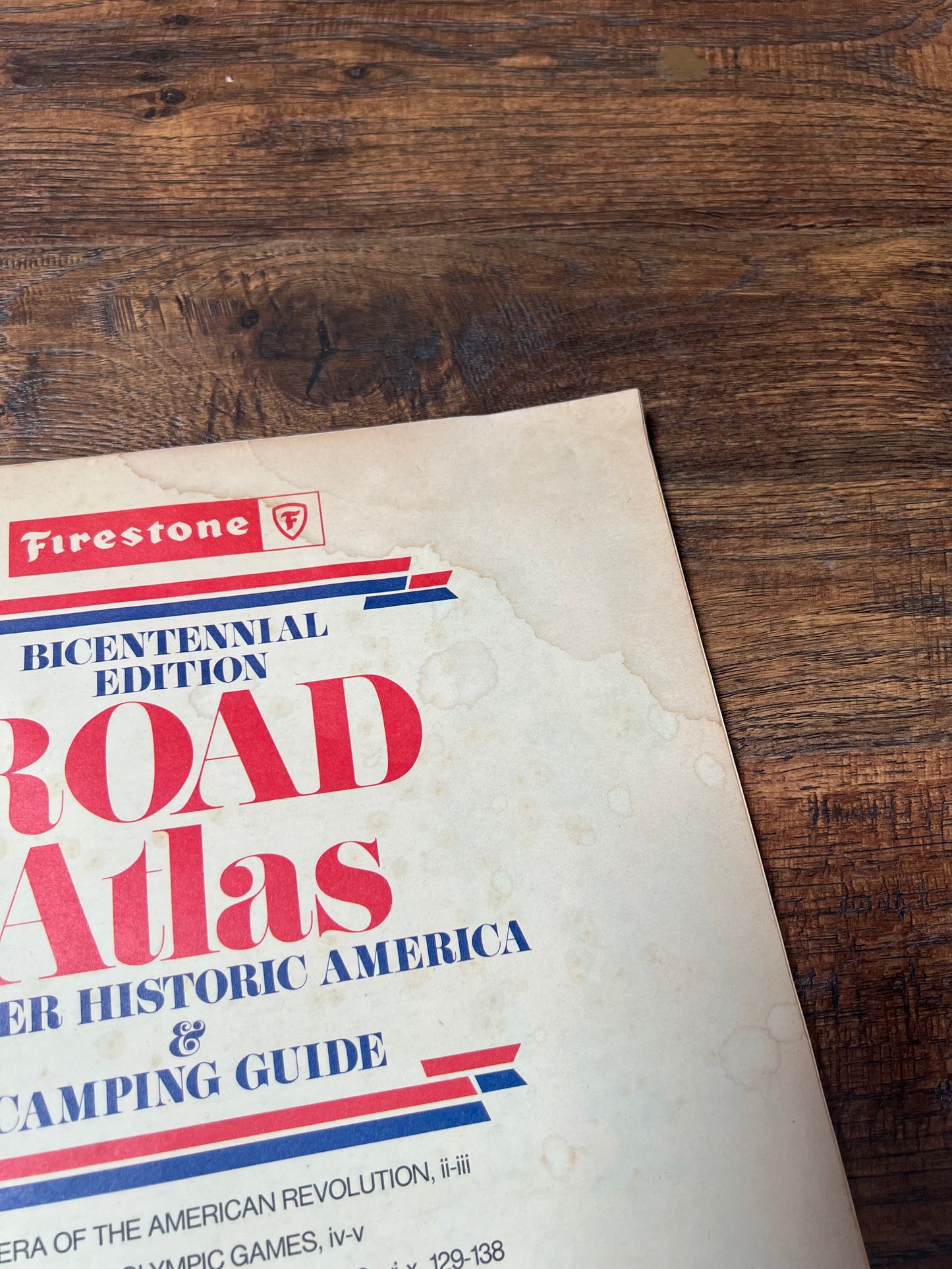 Vintage Ephemera - Firestone Road Atlas - Bicentennial / Olympic Edition - 1976