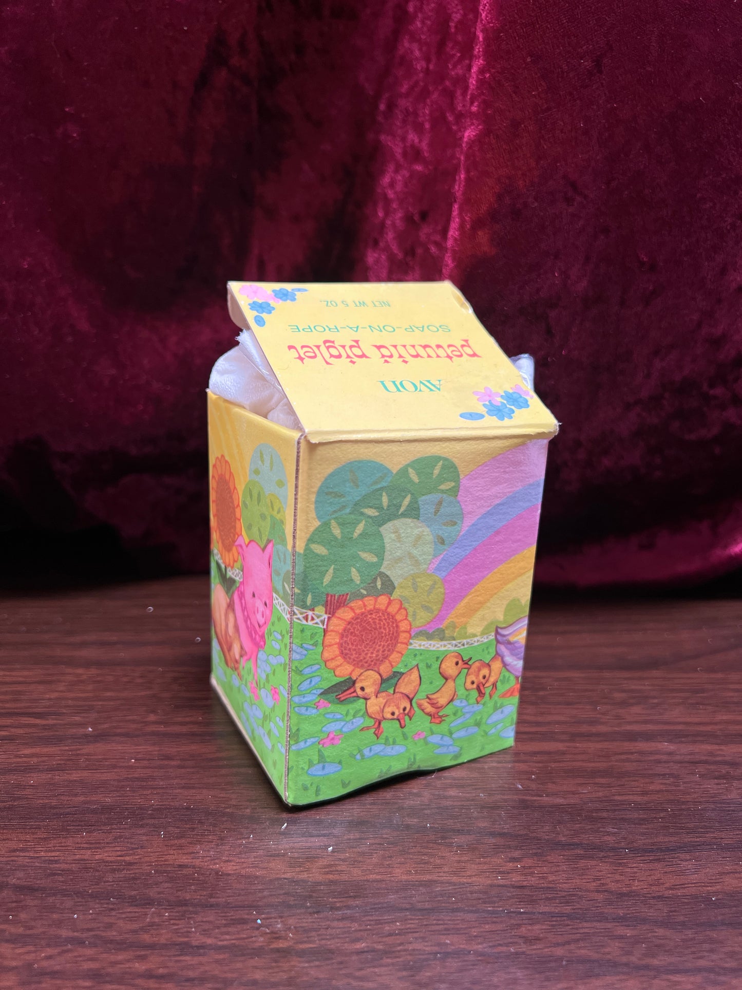 Vintage Bathroom - Petunia Piglet Soap On A Rope - Avon