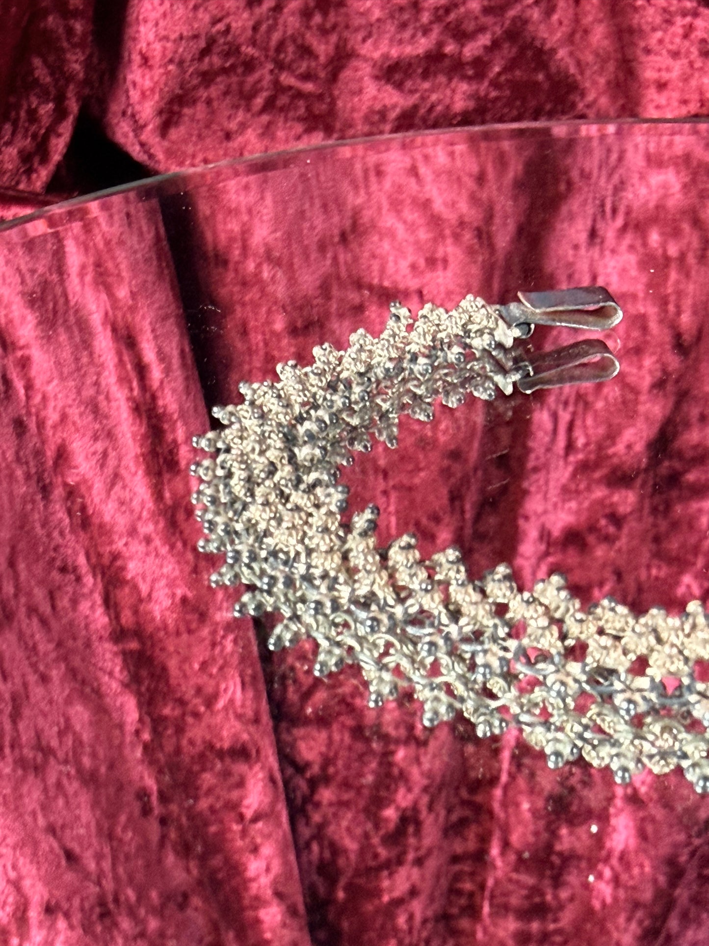 Vintage Jewelry - Silver Filigree Mesh Bracelet - Marked S.950