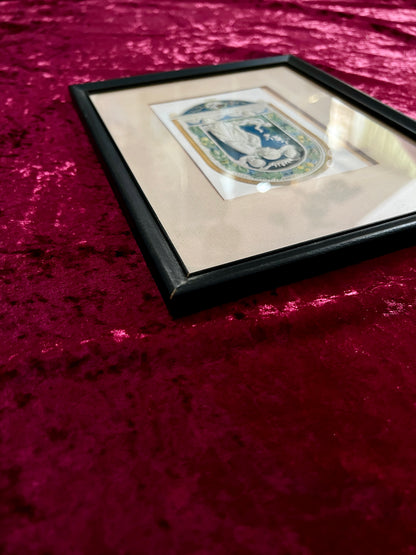 Vintage Framed Madonna and Child Print - Grecian Relief Classical Style