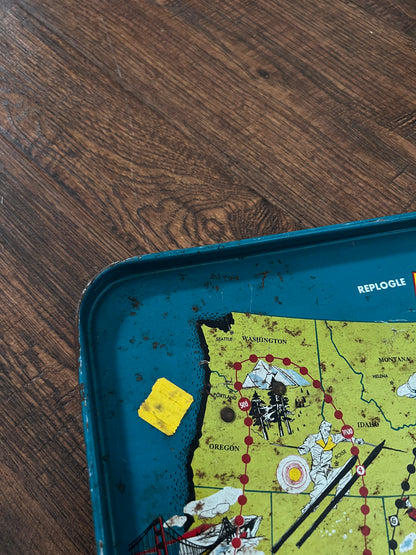 Vintage Metal TV Tray - Replogle Play-Tray USA Map Game