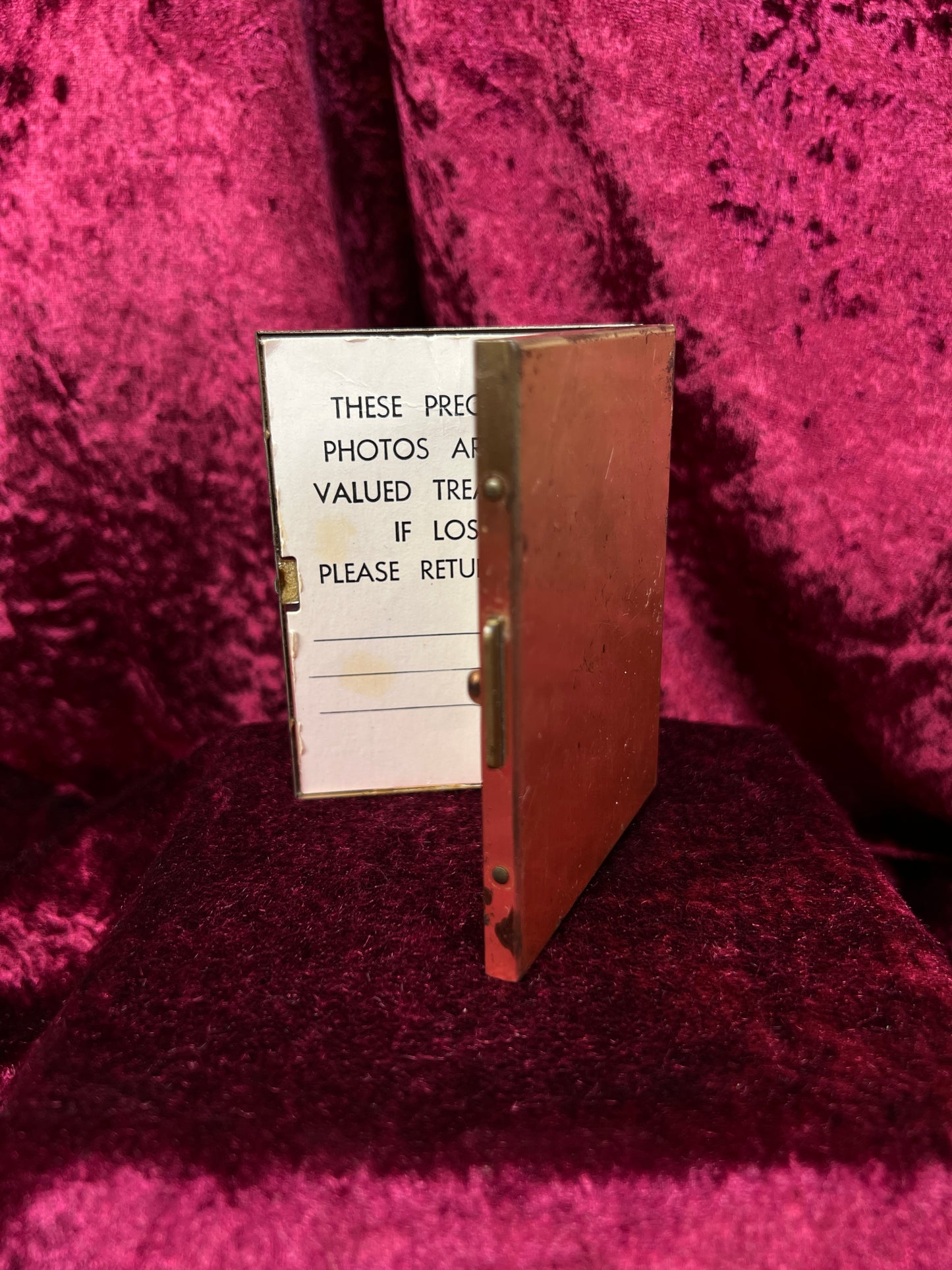 Vintage Metal Pocket Photo Album - The Swing by Fragonard Fabric Cover