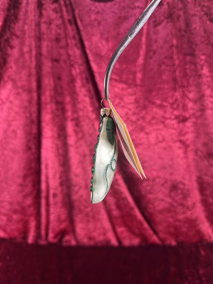 Vintage Christmas - Handblown Glass Ornament - Studio Gift Vegetables Green Bean - Patricia Breen - Poland