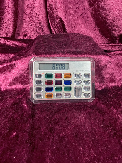 Vintage Lucite Electronic Desktop Calculator - Jewel Tone Keypad