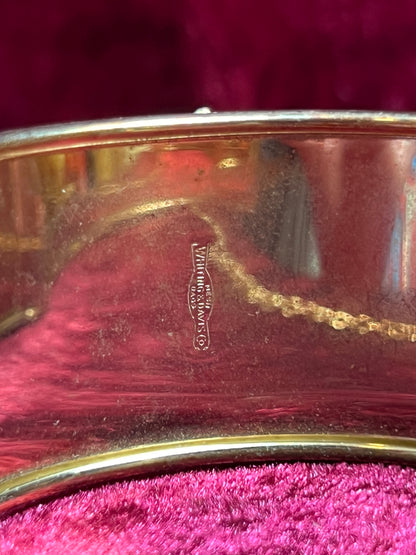 Vintage Jewelry - Chunky Cuff Bracelet - Gold Tone - Egyptian Revival - Whiting & Davis Co.