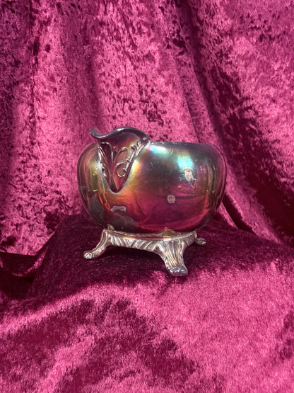 Vintage Silverplate Creamer – Apple Shaped Footed Pitcher