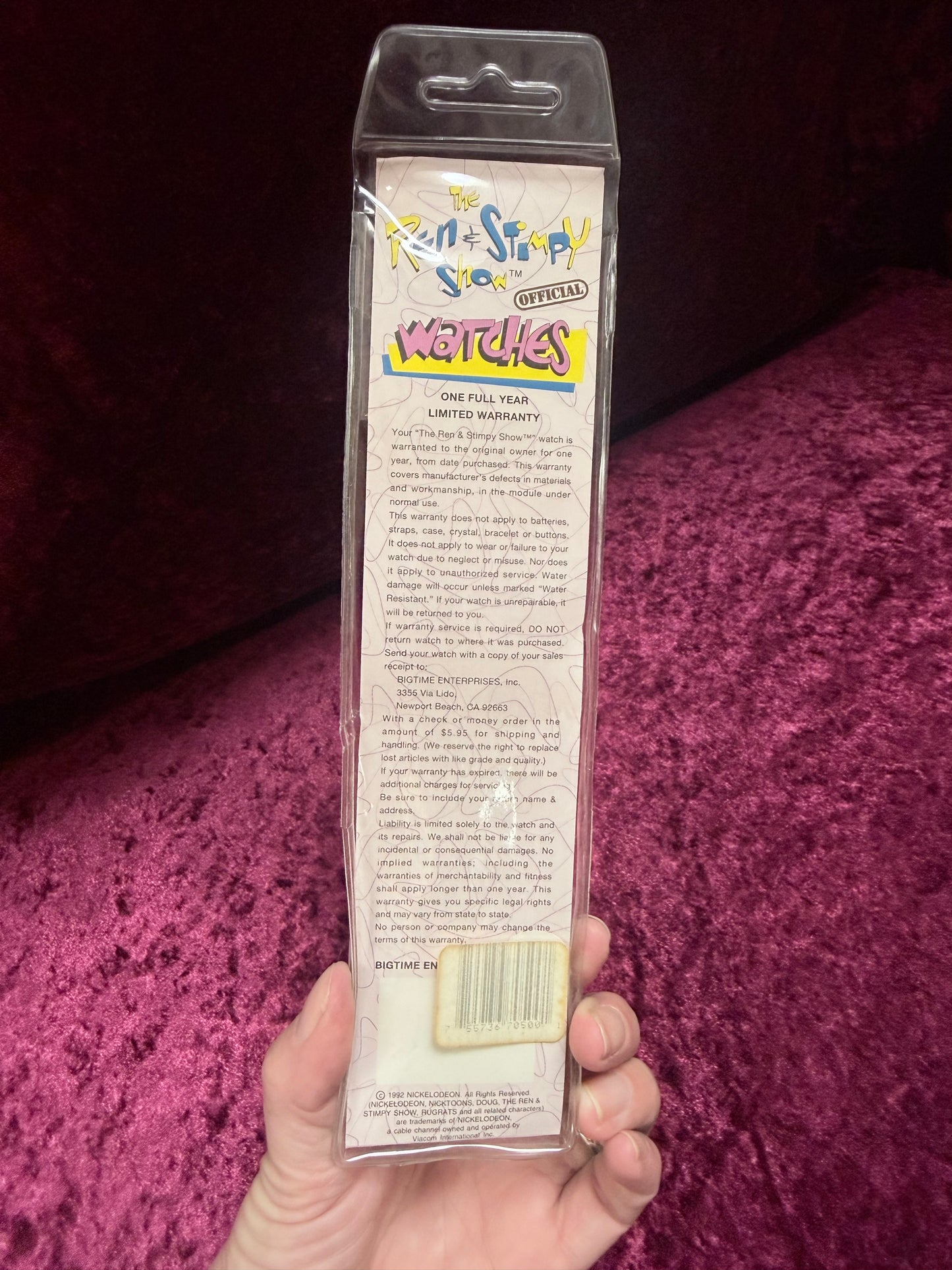 Vintage 1992 Ren & Stimpy Watch - Official Nickelodeon Wristwatch in Original Package