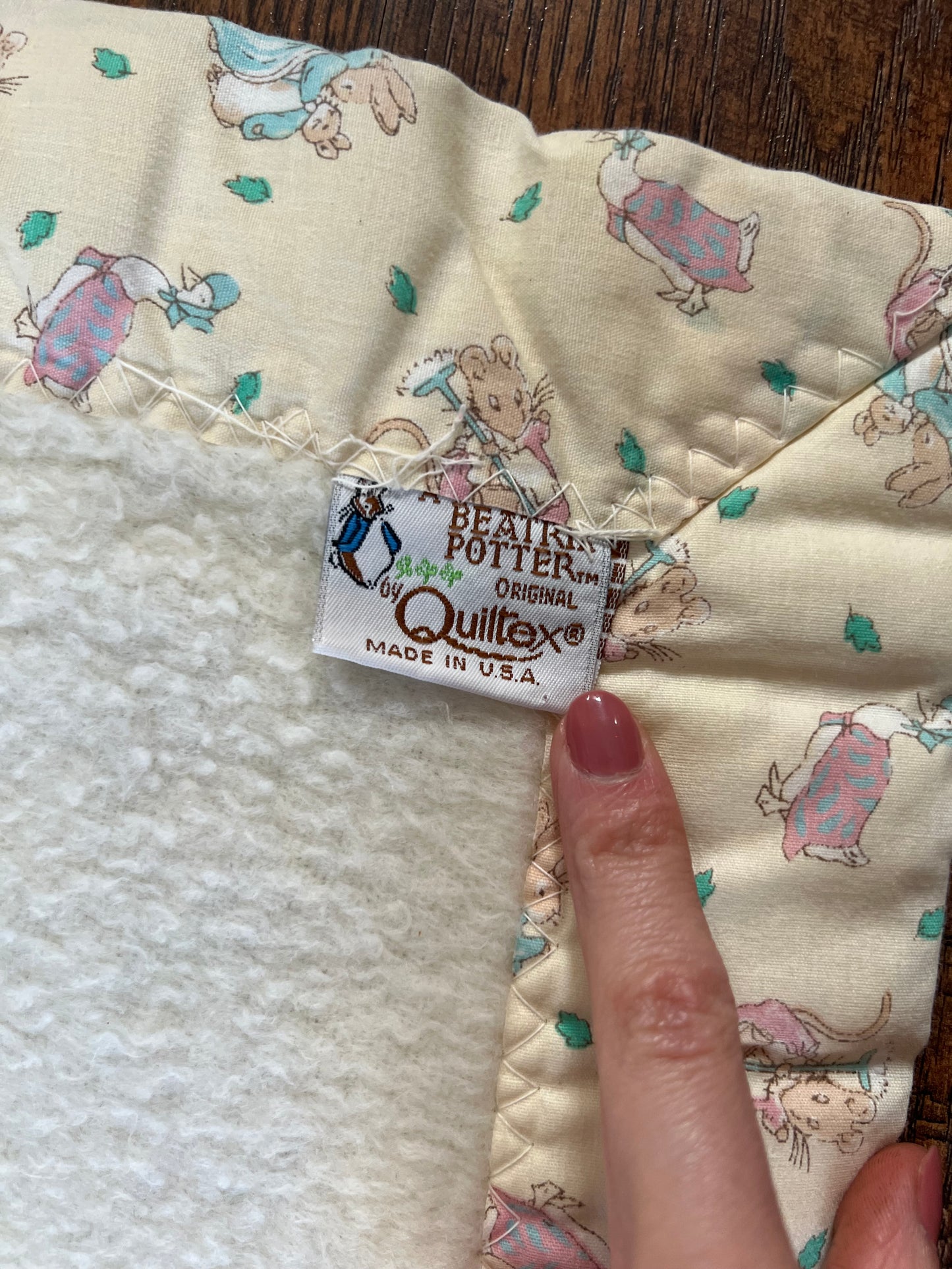 Vintage Linens - Beatrix Potter Baby Blanket - Quiltex Made in USA