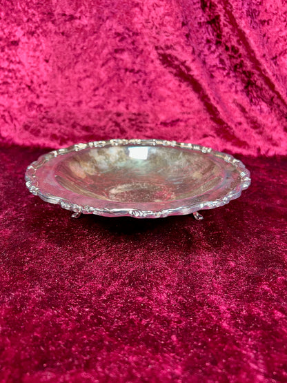 Vintage Silverplate Bowl – Tri-Footed Serving Dish by WM. A Rogers