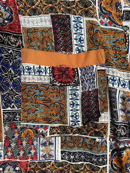 Vintage Clothing - Collared Button Up Short Sleeve Shirt - Mosaic Tiles Print - X-Large - Placements