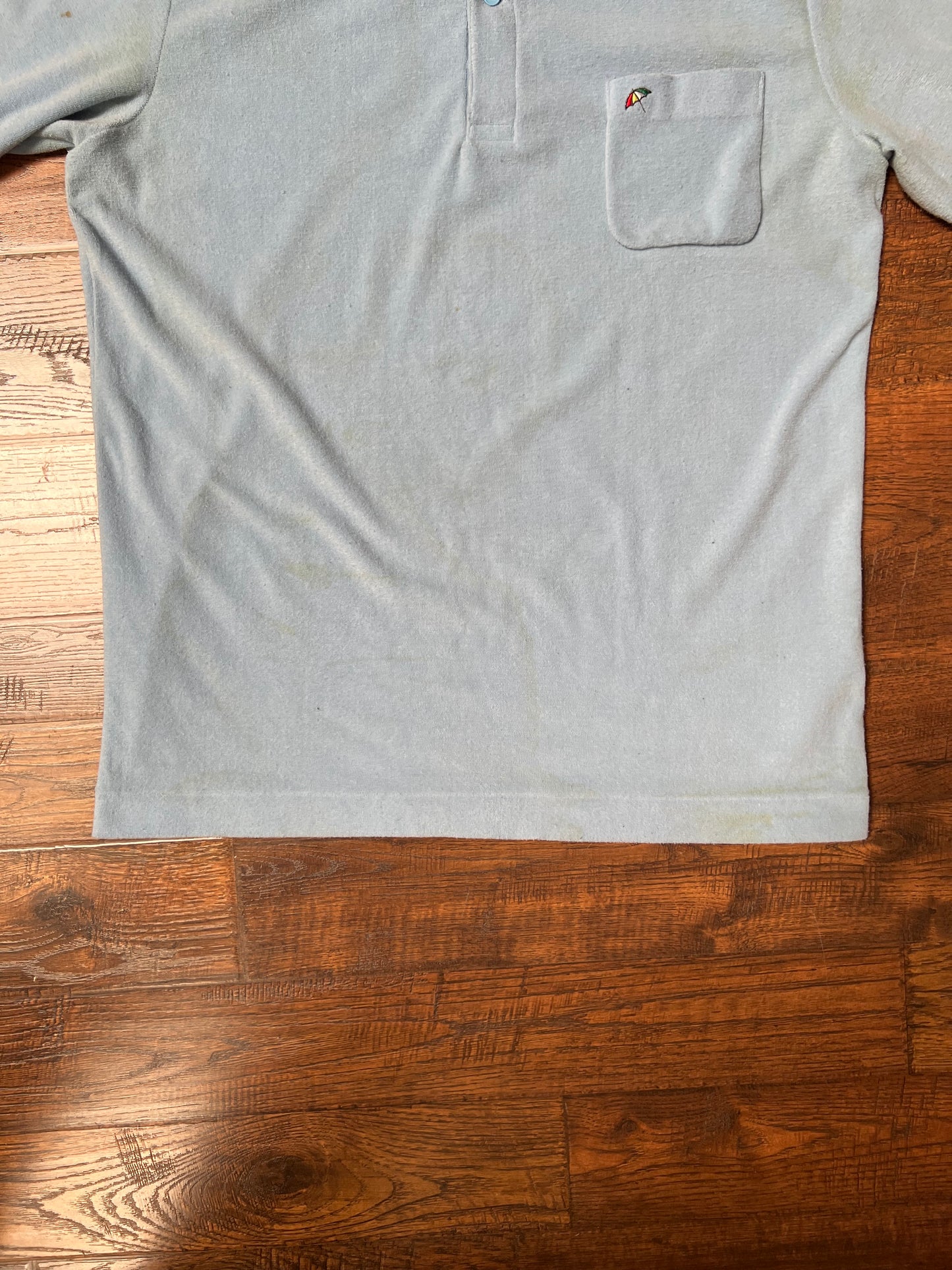 Vintage Clothing - Long Sleeve Polo - Baby Blue - Arnold Palmer - Medium