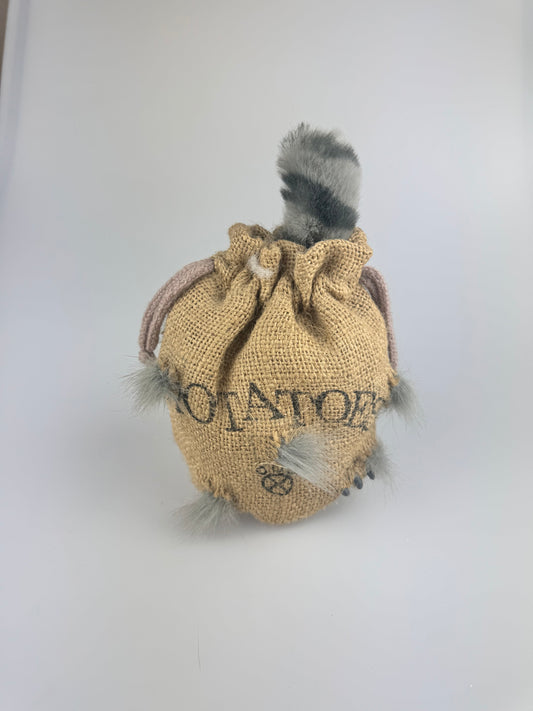 Vintage Gray Cat In The Bag - Potato Sack Toy - Novelty Gift - Meows and Shakes - 1999