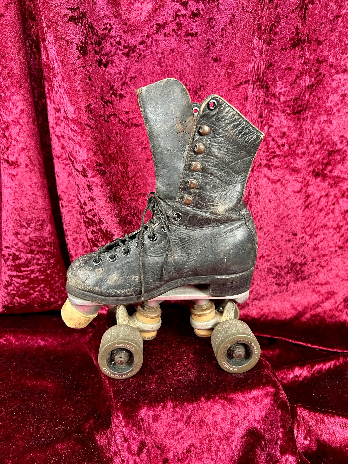 Vintage Leather Roller Skates – Black Leather - Chicago Wheels and Sure-Grip Trucks