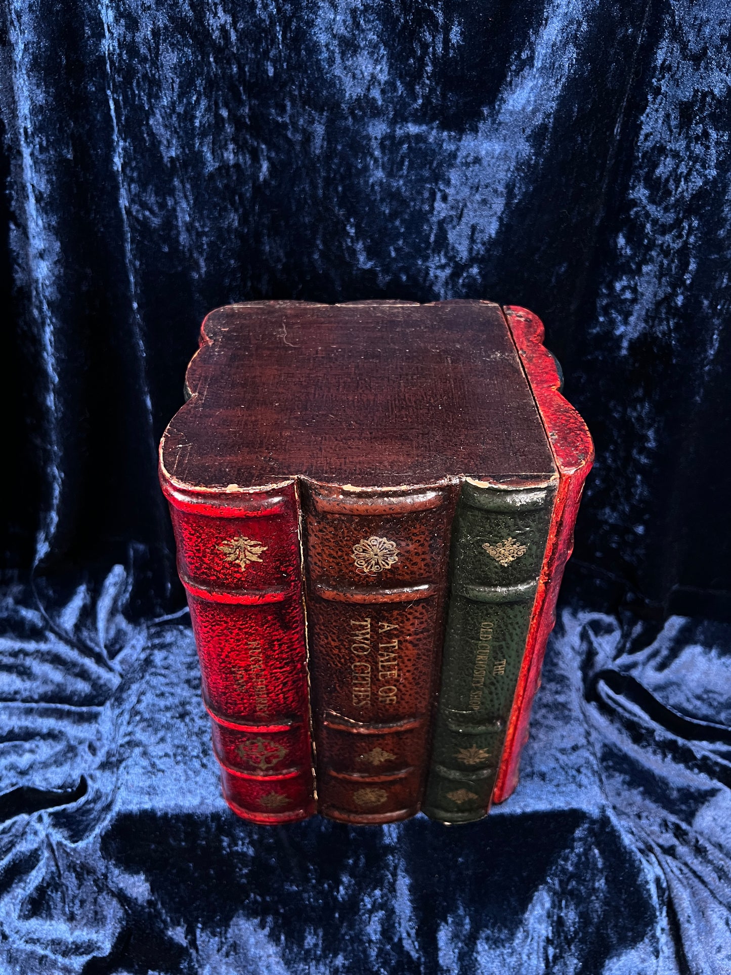 Vintage Faux Leather Book CD Storage Cabinet - Hidden Old Classics Library Blook Box
