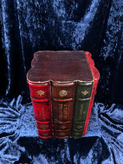 Vintage Faux Leather Book CD Storage Cabinet - Hidden Old Classics Library Blook Box