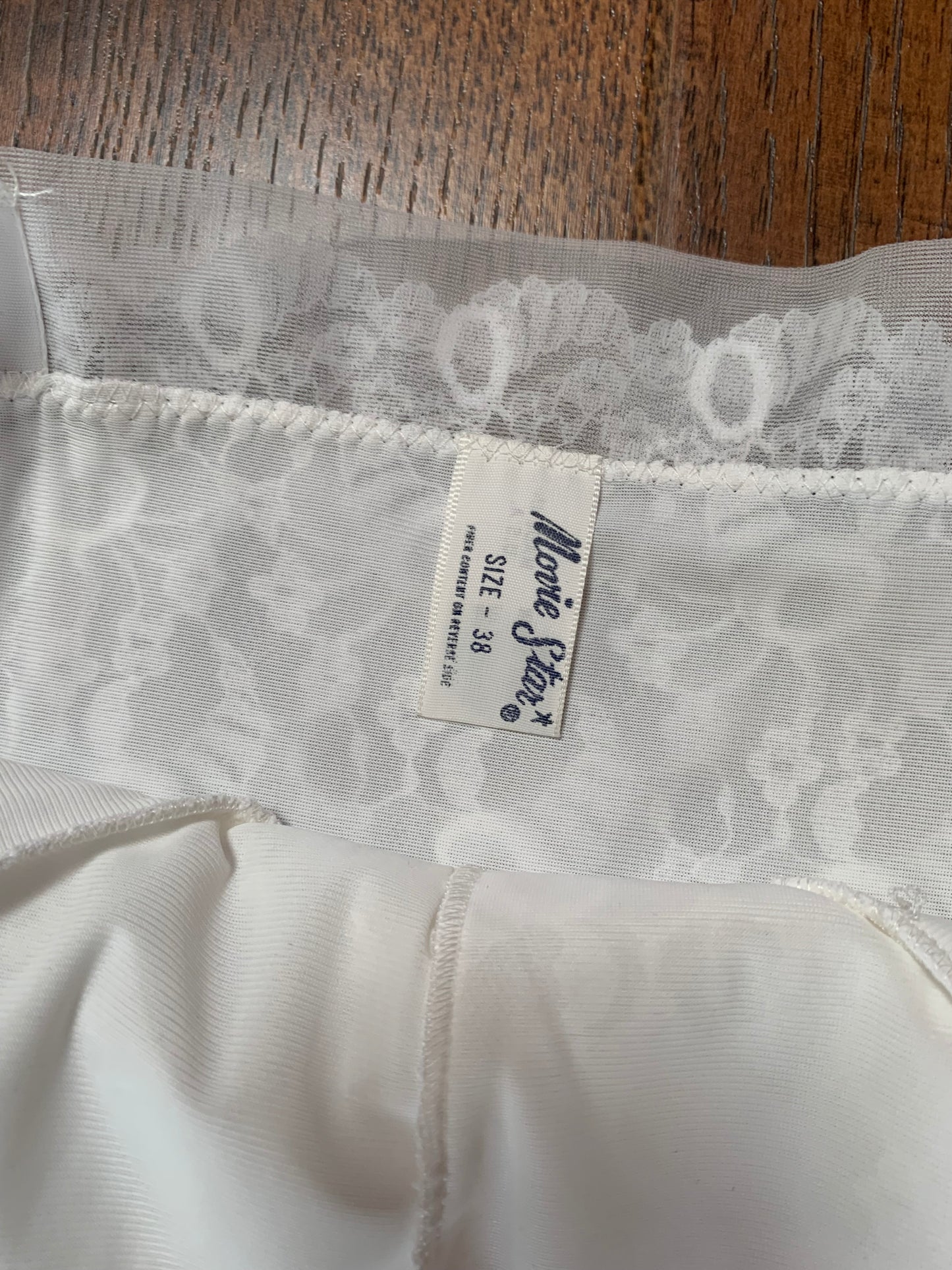 Vintage Movie Star Nightgown - White with Floral Lace Embellishment - Made In U.S.A. - Small