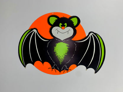 Vintage Eureka Halloween Die-Cut - Smiling Neon Bat - Made In U.S.A