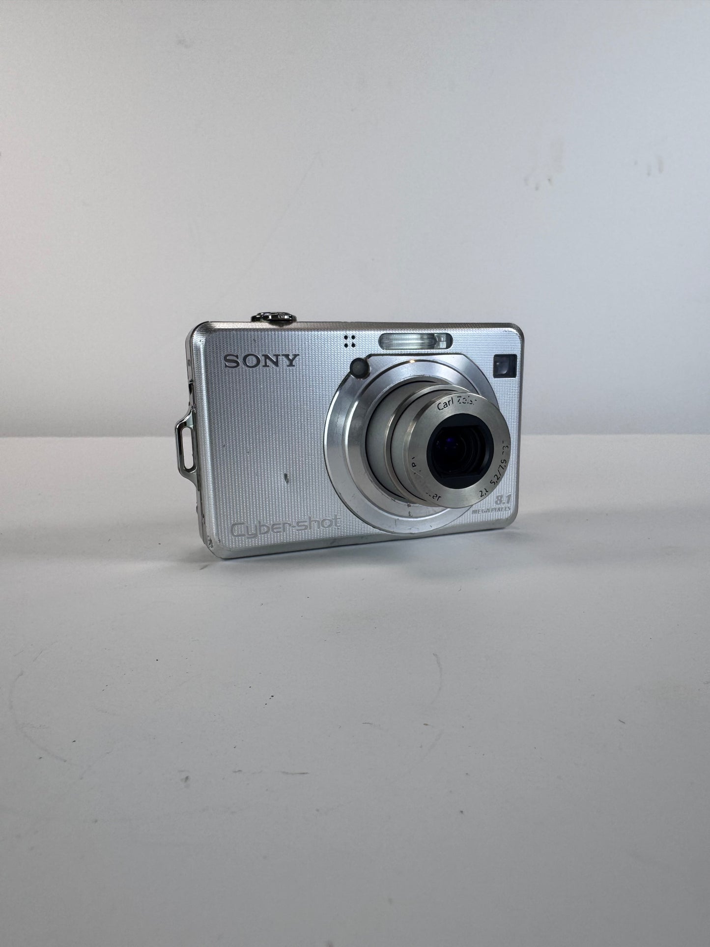 Vintage Digital Camera - Sony Cybershot DSC W100 8.1 MP - Silver - Tested Works w Battery and Memory Card