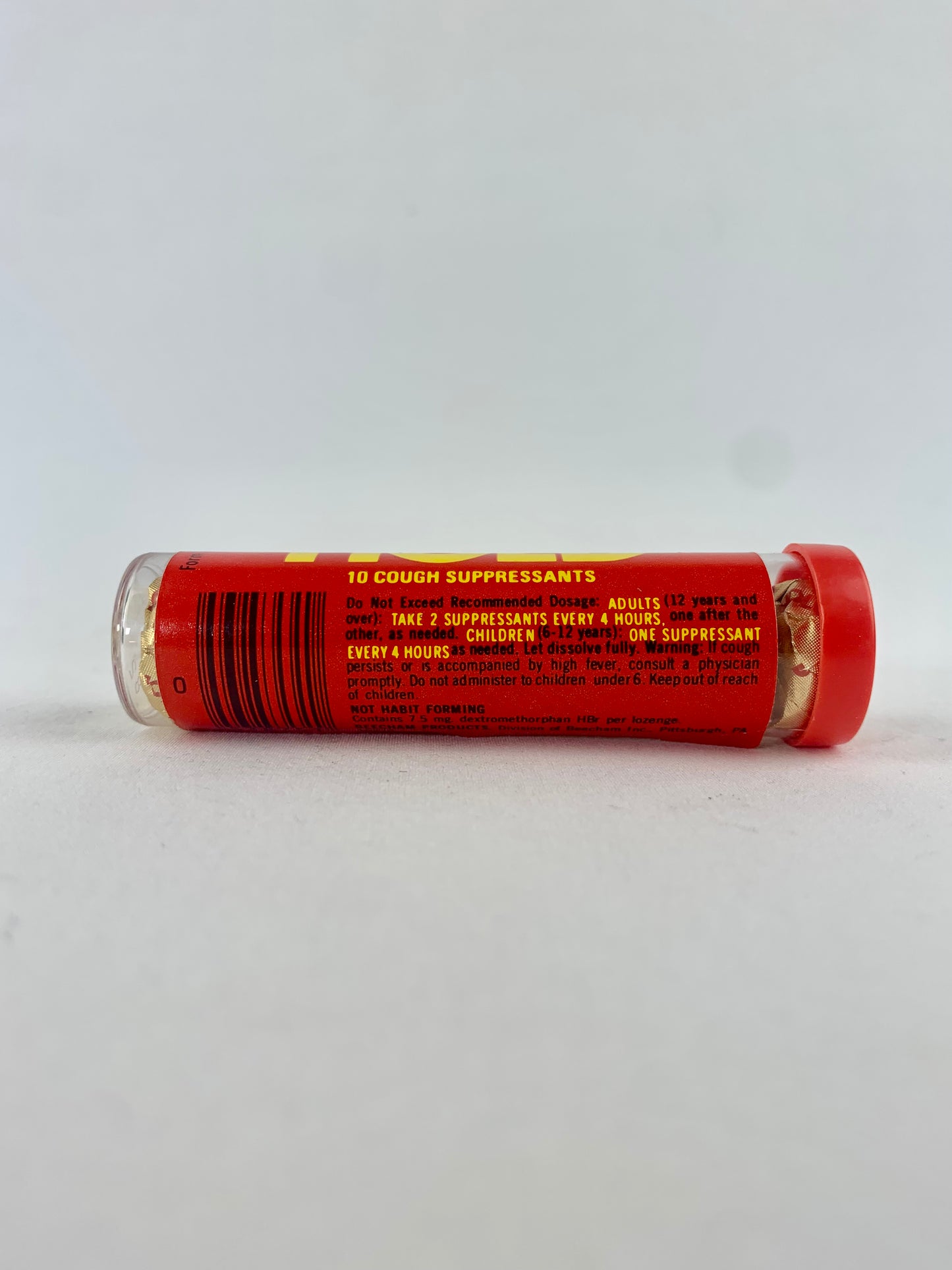 Rare Vintage 1970's HOLD Cough Suppressant Sealed Tube