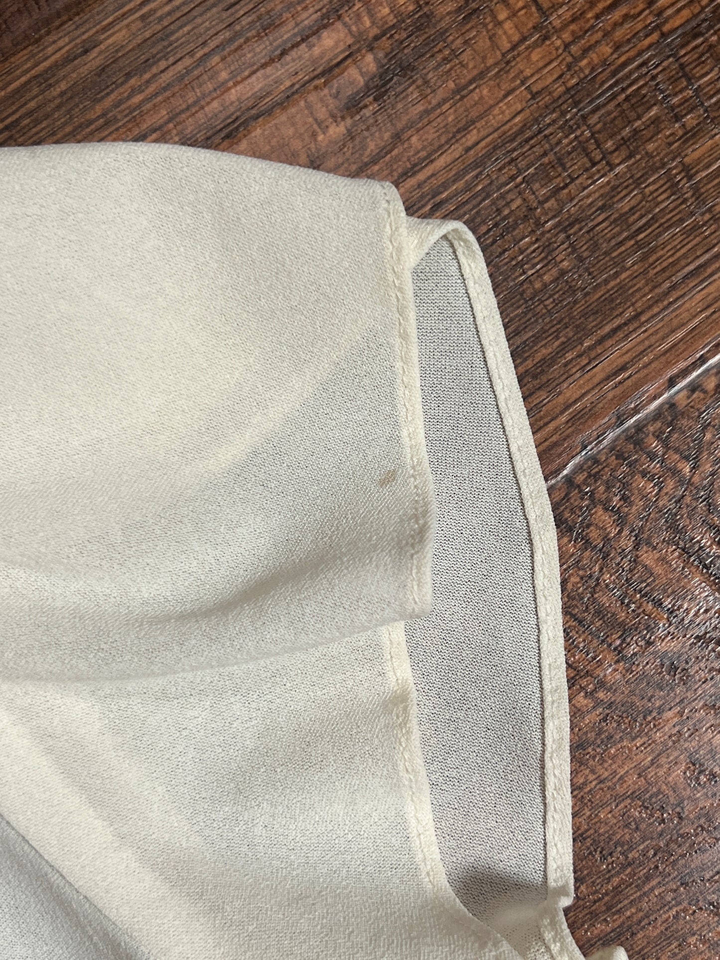 Vintage Clothing - Semi-Sheer Pleated Dress - Lace Collar - Cream - Small - Samuel Blue